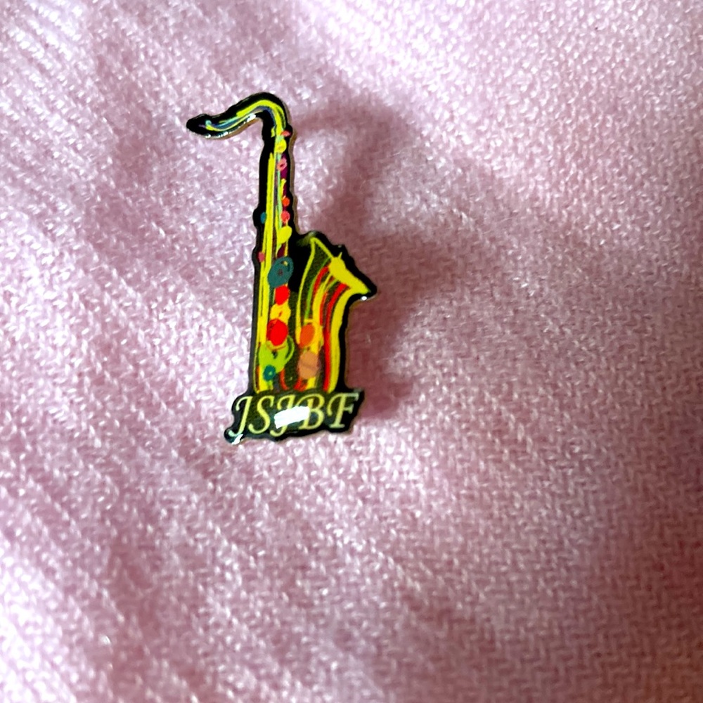 Colorful Trombone lapel pin